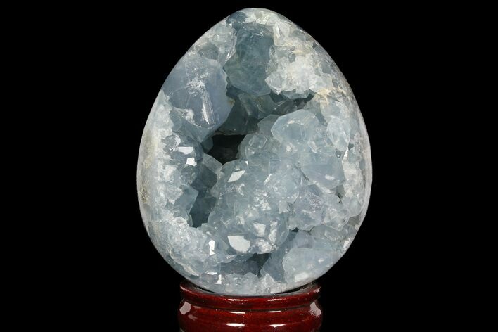 Crystal Filled Celestine (Celestite) Egg Geode - Madagascar #98773